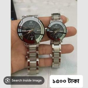 HALEI Fashion OMens Watch Luxury Top Business Stainless Steel Waterproof Wristwatches female Sport Luminous Date OMan Clock- Silver body black dial