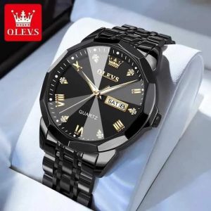 OLEVS 9931 Stainless Steel Mens Luxury Watch – Black