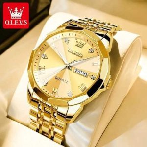 OLEVS 9931 Stainless Steel Mens Luxury Watch – Golden