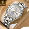 POEDAGAR Luxury Watch Sport Luminous Date Man Clock- White